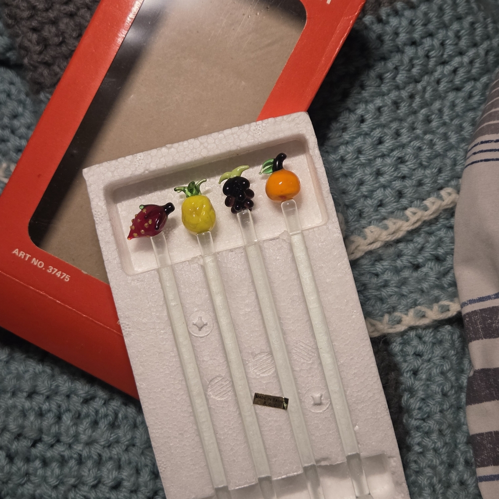Fruit-Themed Glass Stir Sticks